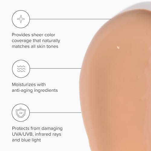 DRMTLGY Anti-Aging Tinted Moisturizer SPF 46 ? Sheer Face Sunscreen & Lightweight Makeup with Broad Spectrum UV Protection ? Hydrating Skin Care & Face Moisturizer ? 1.7 oz