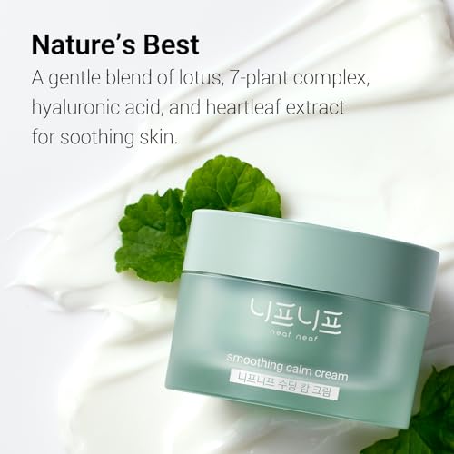 Smoothing Calm Cream with Panthenol, Hyaluronic Acid for Sensitive Skin, Lightweight, Korean Skincare (50ml/ 1.76 oz.) Nourishing Skin Barrier Moisturizer