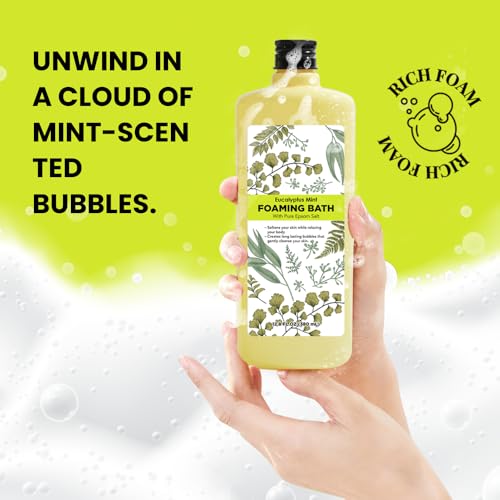 Bubble Bath for Women, Eucalyptus Mint Scented Bubble Bath Gifts Set, Foaming Bath Mother's Day Gifts for Mom, 51.2 fl oz (Pack of 4)