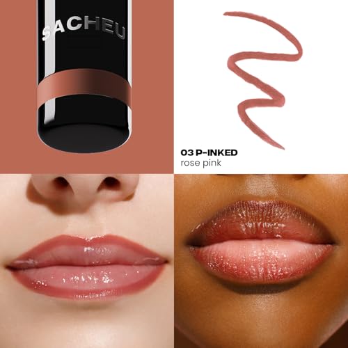 Sacheu Lip Liner STAY-N Peel Off Lip Stain ? Long Lasting Matte Lip Tattoo Transfer Proof Lipstain Infused with Hyaluronic Acid & Vitamin E for All Skin Types ? Vegan & Cruelty-Free, p-INKED