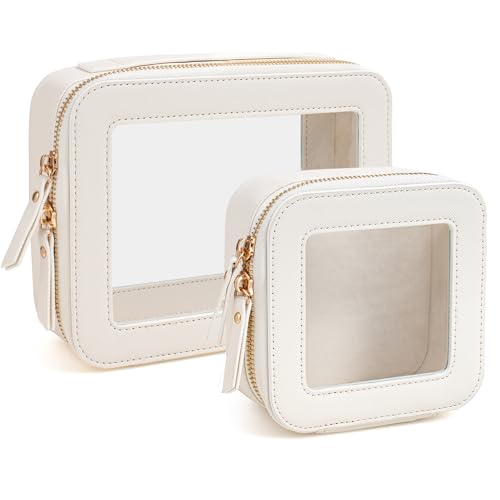 Clear Makeup Bag Set, Travel Makeup Case Clear Cosmetic Travel Bag Small Makeup Organizer Mini Make Up Pouch for Purse Waterproof Toiletry Bag Portable Car Essentials Car Organizer