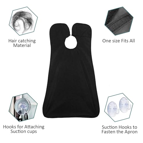 Beard Bib Apron, Beard Trimming Catcher for Men Shaving Hair Clippings Non-Stick Waterproof Grooming Cloth