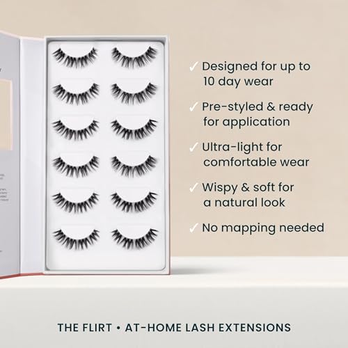 The Flirt Natural Lashes ? Natural Lash Clusters for Women - Salon Quality At Home Eyelashes Extension Kit - 6 Lash Sets - No Lash Glue Included