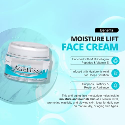 Instantly Ageless Skin Care Trio Bundle ? Instant Face Lift Cream 25-Vial, Beauty Face Moisturizer with Collagen & Vitamin E, Anti Aging Exfoliator Facial Scrub ? Eye Bag Remover for Mature Skin Care