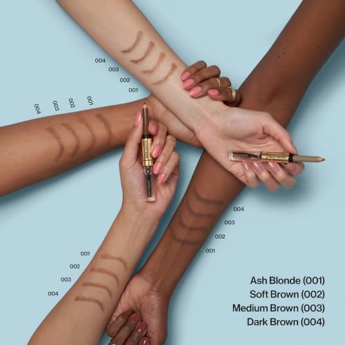 Revlon ColorStay Brow Fantasy, All In One Eyebrow Powder Pencil with Shaping Clear Gel, Gel Infused with Panthenol, Smudge-proof, 16HR Visibly Full Brows, 004 Dark Brown