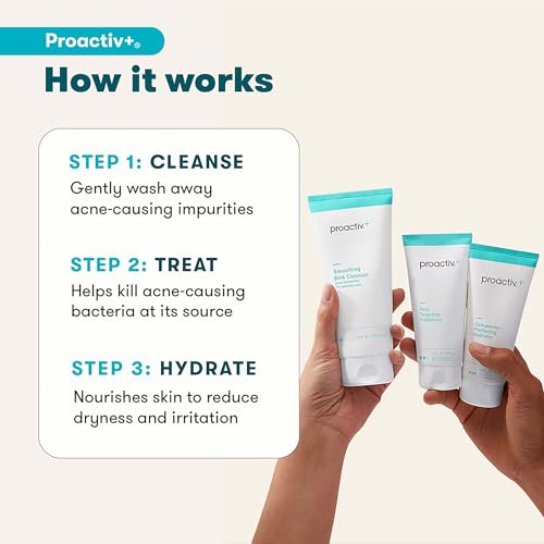Proactiv+ 3 Step Advanced Skincare Acne Treatment ? Salicylic Acid Face Wash, Benzoyl Peroxide Pore Minimizing Treatment, and Salicylic Acid Hydrating Moisturizer - 90 Day Complete Acne Skin Care Kit