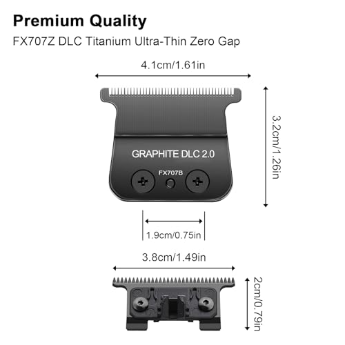 Trimmer Replacement Blade for Babyliss Pro All FX787 & FX726 Hair Trimmers,DLC 2.0 Clipper Replacement Blades Compatible with BaByliss Barberology Trimmer Blades,Black