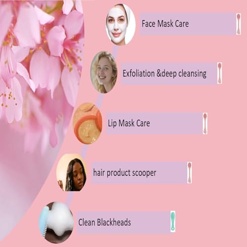 Premium Silicone Facial Cleansing Brush Combo 3pcs,Mask Applicator and Skincare Brush for Pore Cleansing£¬Manual Facial Cleansing for Exfoliating Face/Lip/Makeup Removal Scrubber