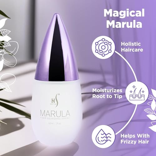 HerStyler Marula Oil Hair Serum - Anti Frizz Serum for Frizzy, Dry and Damaged Hair - Boosts Shine, Straightening - Address Flyaways, Split Ends - 2 Fl Oz (2 Pack)