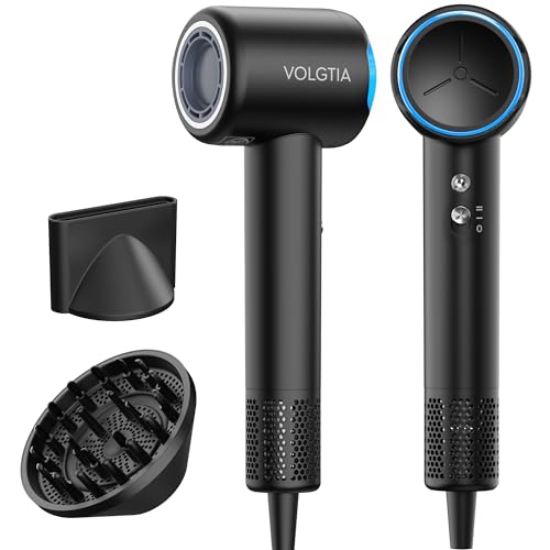 Hair Dryer with Diffuser for Curly Hair, Blow Dryer, 110000 RPM Professional High Speed Hairdryer with Negative Ions, 1400W Blow Dryer with 6.5 Ft Cord Fast Drying for Women Men