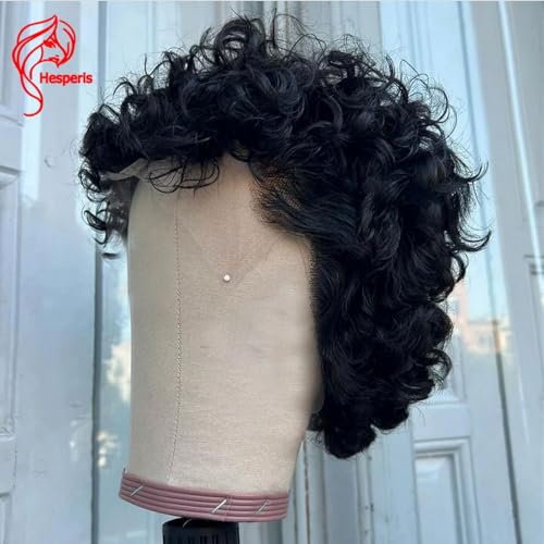 Hesperis Short Pixie Cut Full Lace Wig for Men Curly Men Wigs Human Hair Pre Plucked Pixie Human Hair Wigs Brazilian Remy Hair