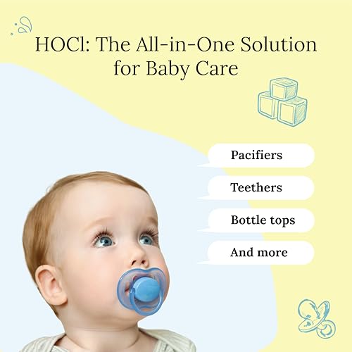 Littley Pacifier & Teether Cleaner with Hypochlorous Acid, Non-Toxic & Alcohol-Free, Gentle Formula for Cleaning Baby & Toddler Essentials, 8oz Spray Bottle