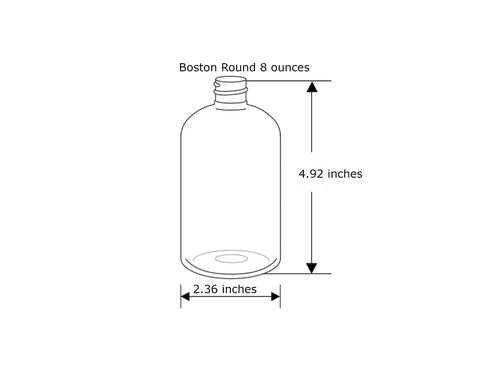 Natural Farms 12 Pack – 8 oz - Clear Boston Plastic Bottles – Black Flip Top Disc cap - for Essential Oils, Perfumes, Cleaning Products