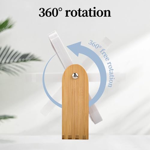 Desk Mirror,Mirror for Desk,1X/3X Magnifying Double-Sided 360¡ÆFlippable Vanity Mirror,Makeup Mirror,with Natural Bamboo Stand-White