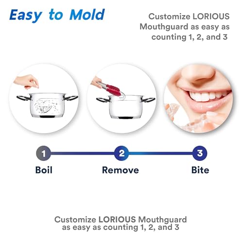 Mouthguard - One Size Fits All Premium Set of 6 BPA Free Moldable, Customizable and Trimmable Medical Grade Mouth Guard for Grinding Teeth Clenching Bruxism, Sport Athletic, Whitening Tray