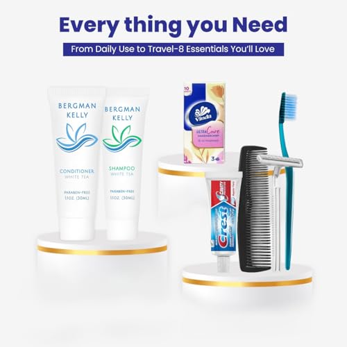 Trektote Bulk Hygiene Kit For Men And Women ? (5 Pack) 8 Piece Set Of Travel Size Toiletries, TSA Compliant, Bulk Travel Essentials, Includes Shampoo And Conditioner, Body Wash, Toiletry Bag & More