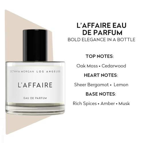 OCTAVIA MORGAN L¡¯AFFAIRE Eau De Parfum - Sweet Fragrance with Jasmine, Saffron, Vegan Ambergris & Cedarwood for A Floral-Sweet Signature- Explore Women's Fragrances Awakening Confidence & Memory- 50ML