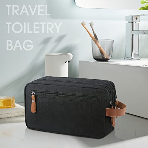 Lubardy Toiletry Bag Oxford Cloth Toiletry Bag for men and women Portable Travel Shaving Dopp Kit Water-Resistant Cosmetic Bag Travel Organizer Storage for Accessories, Black