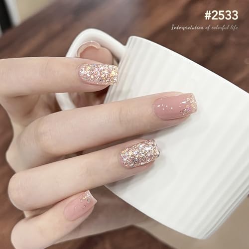GAOY Chrome Platinum Glitter Gel Nail Polish Set, 6 Colors Including Sparkly Shiny Black Silver Pink Gel Polish Kit UV LED Soak Off Home DIY Manicure Nail Salon Varnish