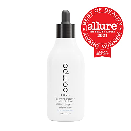 adwoa beauty Baomint¢â Shine + Protect Oil | Hair Growth & Scalp Oil with Baobab, Rosemary + Peppermint | 15+ Botanical Oils for Dry, Textured Hair | Non-Greasy, 7.2 oz Dropper Bottle
