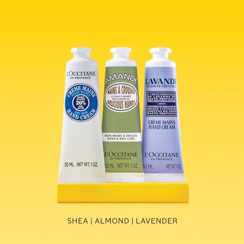 L'OCCITANE Hand Cream Classics, 3-Piece Set: Moisturizing Hand Creams, Iconic Scents, Vegan, All Skin Types, Perfect Gift, Made in France