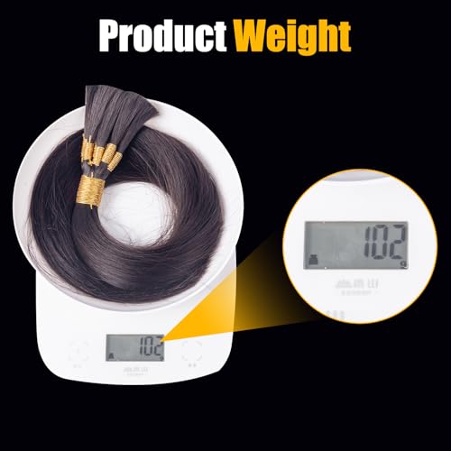 V Light Hair Extension Kit Hair Bulk, 18" 20" 22", 100 grams, Double Drawn,10 Bundles,100% Human V-light Bulk Hair Extensions #1B Black #613 blonde. (#613 100g, 20inch)