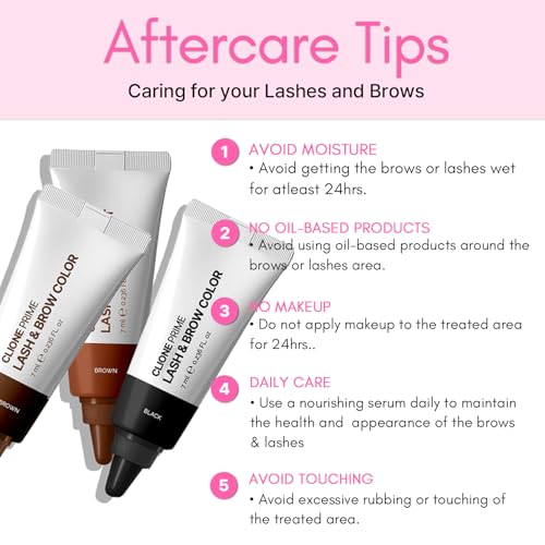 Korean Eye Brow Tint Kit - Eye Lash Tint Kit Brow Color for Eyebrows Lash Tint Dark Brown