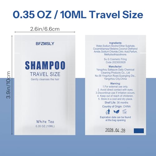 15 Sets Travel Size Toiletry Sets, Shampoo & Body Wash (0.35oz Each, 2-in-1 Toiletries Kit, White Tea Scent) ? Individually Wrapped Hotel Amenity Packs for Guests, Airbnb, Vacation Rentals