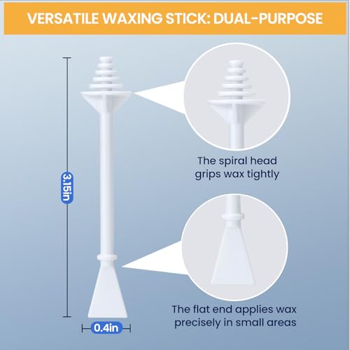 SUERBEATY 60 Pcs Nose Wax Sticks, Hair Wax Applicator with Disposable Spatulas for Nostril Cleaning, Ear Face Hair Removal for Men Women, Painless