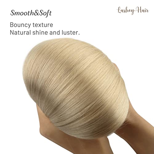Clip in Hair Extensions Real Human Hair, 22 inch Ash Blonde to Golden Blonde and Platinum Blonde Lashey 120g 7pcs
