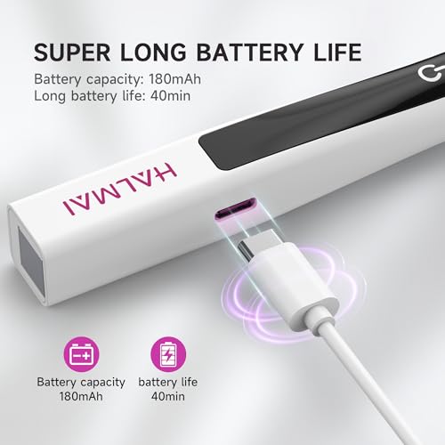 Handheld UV Nail Lamp for Gel Polish,Portable Mini Red Light with LED,Cordless Rechargeable USB Dryer,at-Home Manicure Salon Tool with Fingernail Curing,Nail Stamping & Cat Eye Magnet (White)