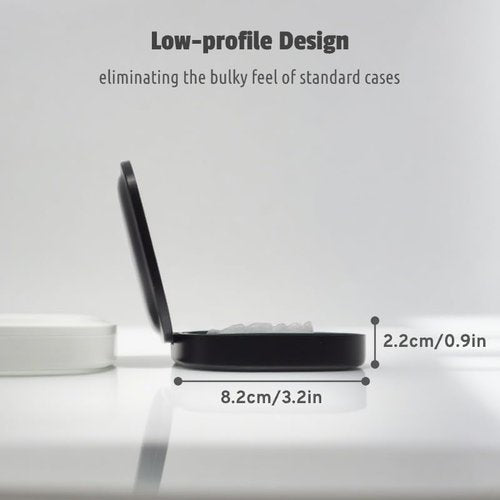 Maobuli Slim Aligner Holder, Thin Retainer Case with Vent Holes, Portable Low-profile Night Guard Box (Black Green)