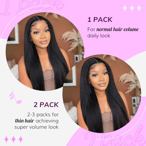IDN BEAUTY 5+2 Invisi Edge Seamless Clip in Hair Extensions Human Hair Combo Pack, Yaki Straight 20 Inch 110g 5pcs Invisible Edge and 2pcs Seamless Clip ins for Black Women Natural Black No Leave Out
