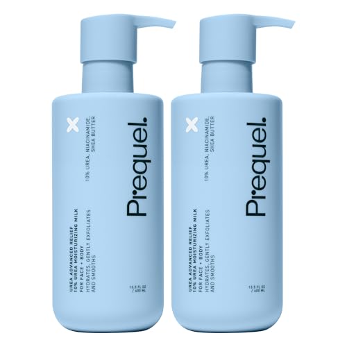 Prequel Skin Urea Advanced Relief Moisturizing Milk, 10% Urea Lotion for Face and Body, Unscented, Hydrating Cream for Extremely Dry Skin, Soothing for Sensitive Skin - 6.75 fluid ounce (Pack of 2)