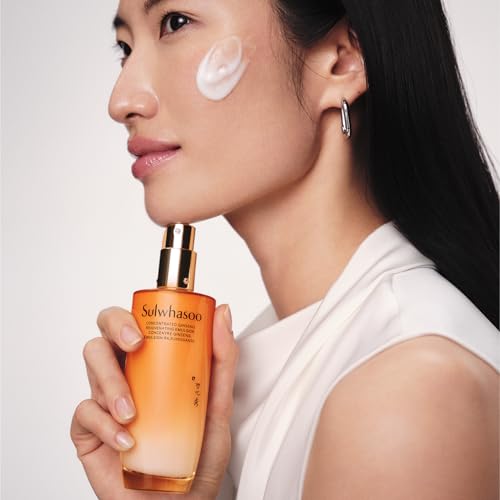 Sulwhasoo Concentrated Ginseng Rejuvenating Emulsion- Korean Ginseng & Peptide Face Lotion with Shea Butter to Help Smooth, Hydrate & Visibly Improve Wrinkes, 4.22 fl. oz.