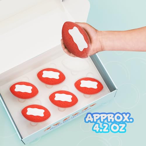 6pc Sporty Kids Bath Bombs with Surprise Inside - Perfect for Birthdays, Holidays (Football)