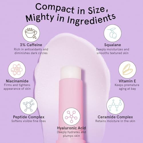 grace & stella Under Eye Brightener Balm Stick - Travel Essentials - Caffeine Eye Cream for Dark Circles, Puffiness, Wrinkles - Vegan Moisturizer Stick with Niacinamide, Hyaluronic Acid (0.13oz/3.5g)