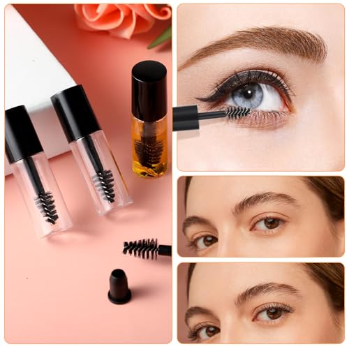 27Pcs Empty Mascara Tube with Eyelash Wand,3ml Mascara Tubes Empty for Castor Oil,Mini Eyelash Cream Container Bottle Eyelash Growth packing Tube,for Home and Travel
