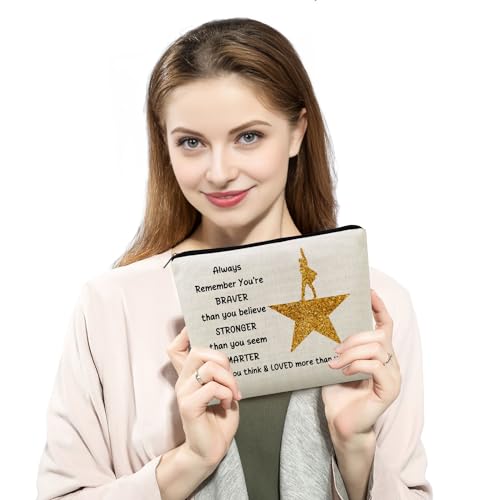 Broadway Musical Makeup Bag Musicals Hamilton Gift Organizer Bag You Are Stronger Smarter Than You Think Hamilton Toiletry Zipper Pouch Cosmetic Bag Gift for Broadway Fans Women