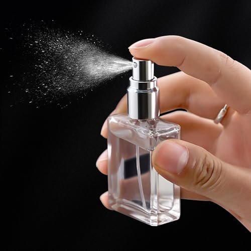 30 Pack 15 ML Glass Perfume Bottles Clear Portable Perfume Spray Bottle Empty Perfume Container Travel Refillable Mini Fine Mist Sprayer Atomizer (80 Pcs Labels, 10 Funnels, 10 Dropper, 10 Dispenser)