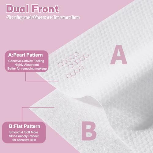 Disposable Face Towel 100 Count for Washing Soft Cotton Dry Wipes Facial Cloths Towelettes for Washing and Drying, Facial Tissue for Cleansing, Skincare and Makeup Remover (6 Pack)