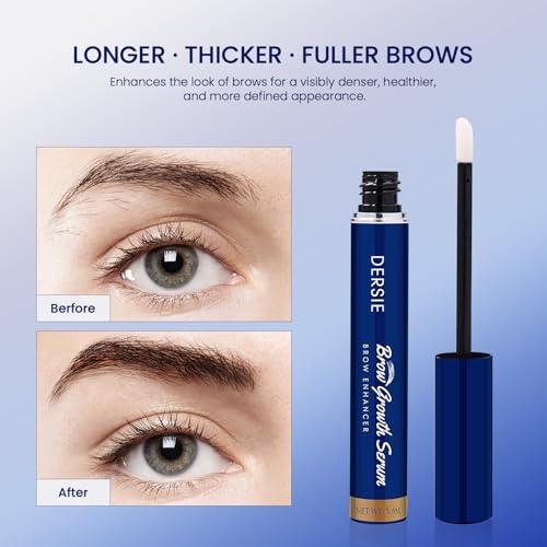 Dersie Eyebrow Growth Serum: Brow Enhancing Serum Infused with Peptide Complex, Biotin & Arginine for Fuller, Stronger, Thicker Brows ? Nourishes and Strengthens Dry, Sparse, or Thinning Brows (5 mL)