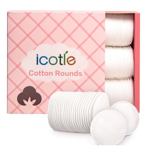 100% Pure Cotton Round Pads for Face (210), Lint-Free Makeup Remover Pads, Soft, Absorbent, Hypoallergenic, Multi-Layer Design for Cleansing, Skincare and Nail Polish Removal