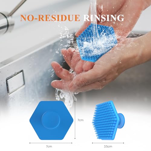 VWMYQ Silicone Face Scrubber for Men, Gentle Exfoliator Pad & Massager, Facial Cleansing Brush Silicone Face Wash Brush Removes Dead & Dry Skin (Blue)