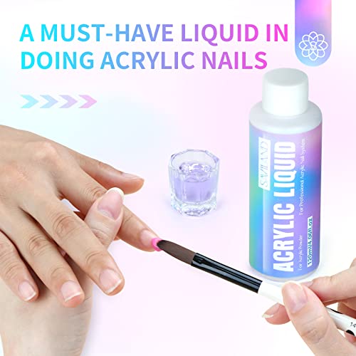 Saviland 4.06 oz Monomer Acrylic Nail Liquid ? 120ml Acrylic Liquid for Acrylic Powder Non-Yellowing Formula for Acrylic Nails Application Nail Extension & Carving Nail Starter Home DIY