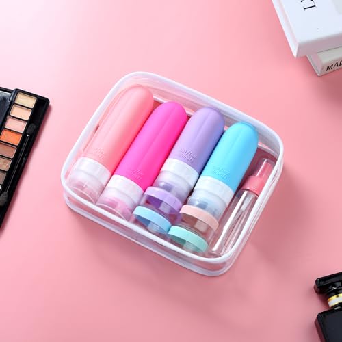 Gemice 16 Pack Travel Size Bottles, TSA Approved Leakproof Travel Containers for Toiletries, Silicone Refillable Travel Essentials Accessories with Travel Bag for Shampoo Conditioner