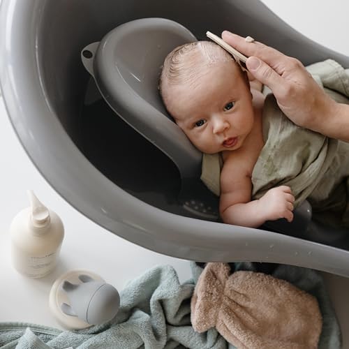 mushie Baby Bath Cradle Cap Brush | Soft Silicone Bristles for Dry Skin, Eczema, & Cradle Cap Treatment | 2-Pack (Blush/Shifting Sand)