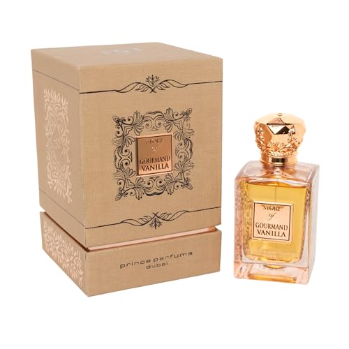 Prince Parfums Dubai ? Story of Gourmand Vanilla ? Women¡¯s Extrait de Parfum 3.4 Ounces ? Luxury Perfume with Coconut, Peach, Tiare Flower & Vanilla ? Romantic, Sweet & Long Lasting Fragrance