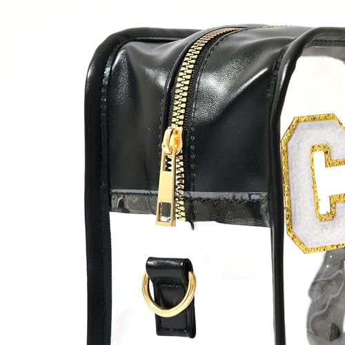CHEER PINS Bag ? Clear Cheerleading Competition Pin Holder with Chenille Letters, Adjustable Strap, Stadium Approved Cheerleader Team Gift & Spirit Accessory