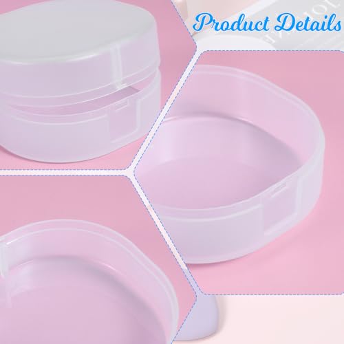 4Pcs Plastic Cotton Square Holder Cosmetic Cotton Pad Holder with Hanging Loop Portable Travel and Sealed Suitable for Makeup Remover Cottons Balls, White